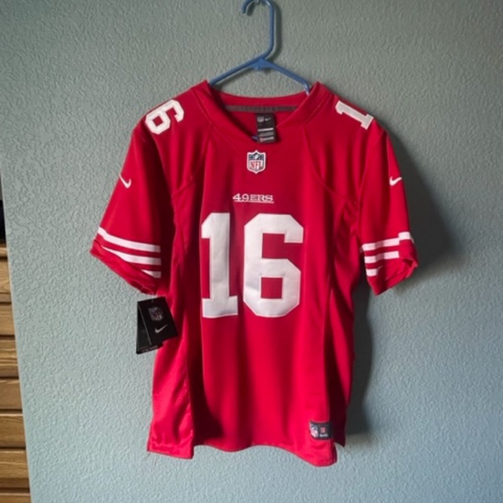 JOE MONTANA STITCHED RED JERSEY WOMEN XL